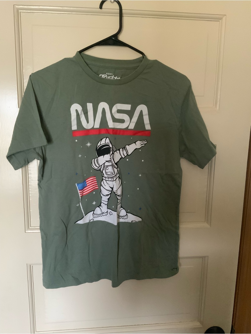 Marvel Kids NASA Graphic Tee in Olive Green with White & Red Accents